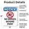 Signmission No Horses Beyond This Point OSHA Notice Sign, Aluminum, 12in W x 18in L, 2PK OS-2PACK-NS-A-1218-V-14658 - alternate 2